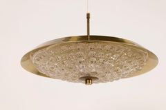 A Large Metal and Glass Pendant Lamp "Stella" by Carl Fagerlund for Lyfa, 1960s