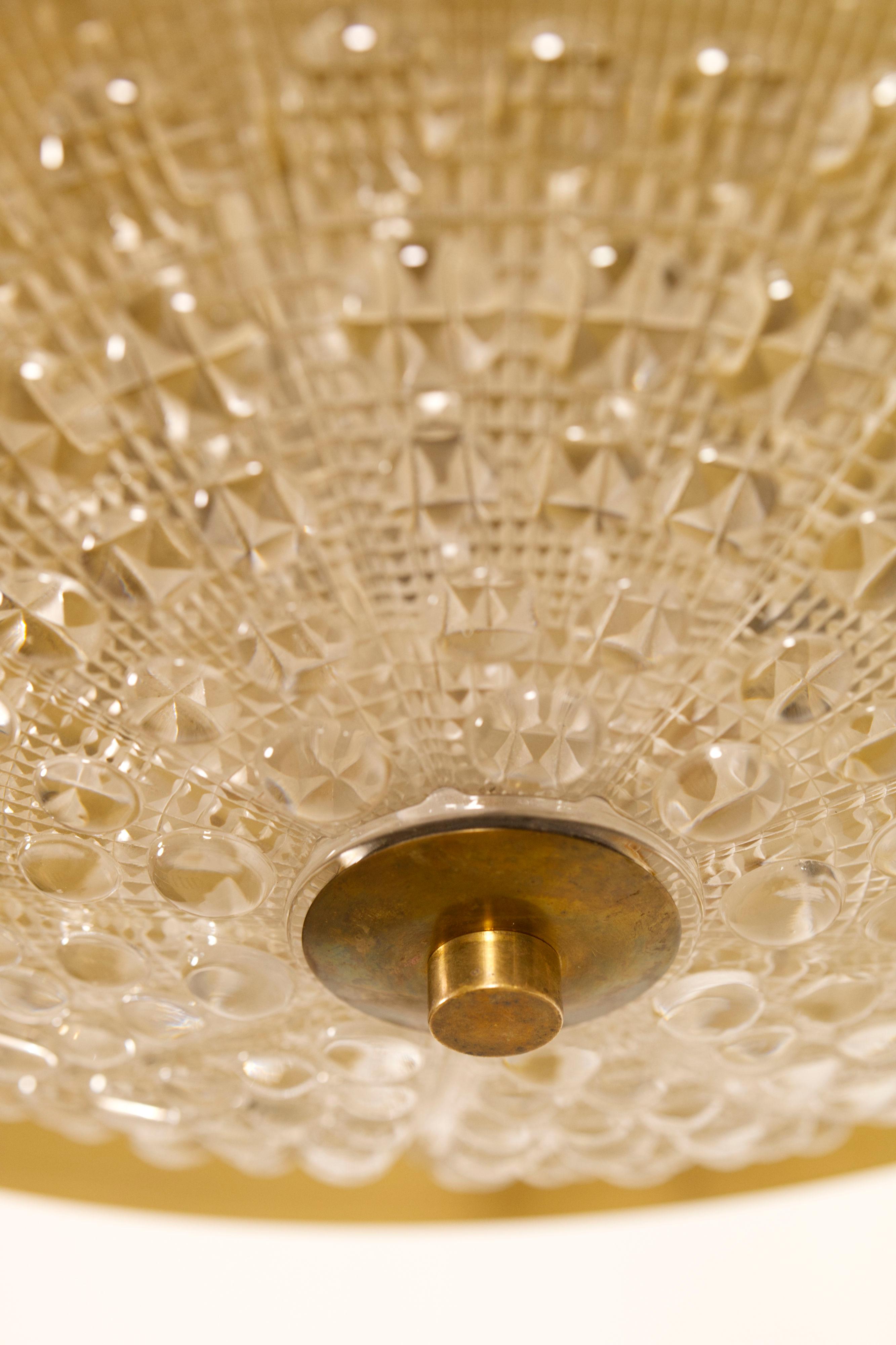 Métal Grande lampe suspendue en métal et verre 
