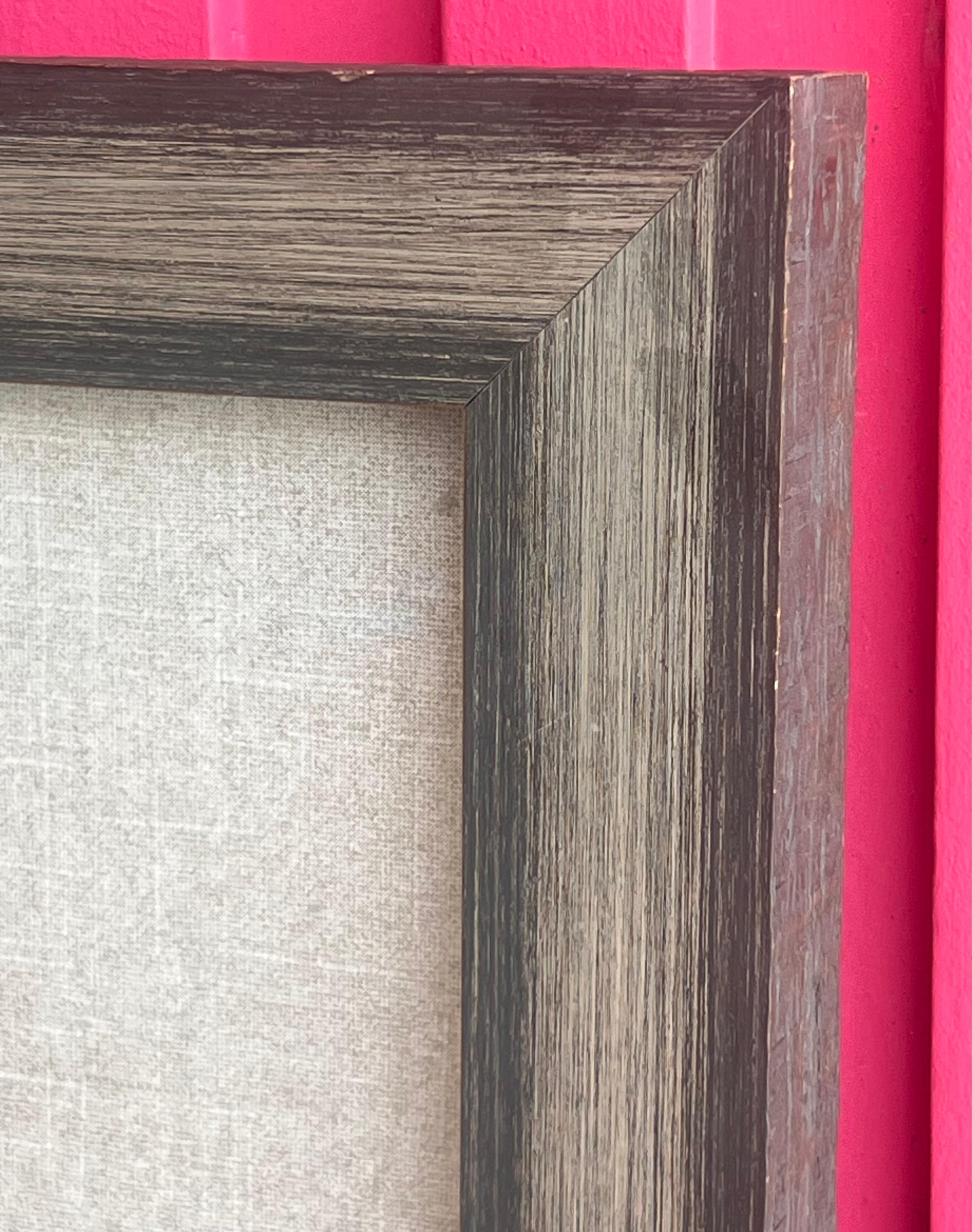 Grande œuvre d'art encadrée de fibres métalliques, prête à être accrochée, 20e siècle en vente 7