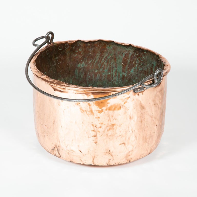 Large Mid19th Century Copper Pot with Iron Handle For Sale at 1stdibs