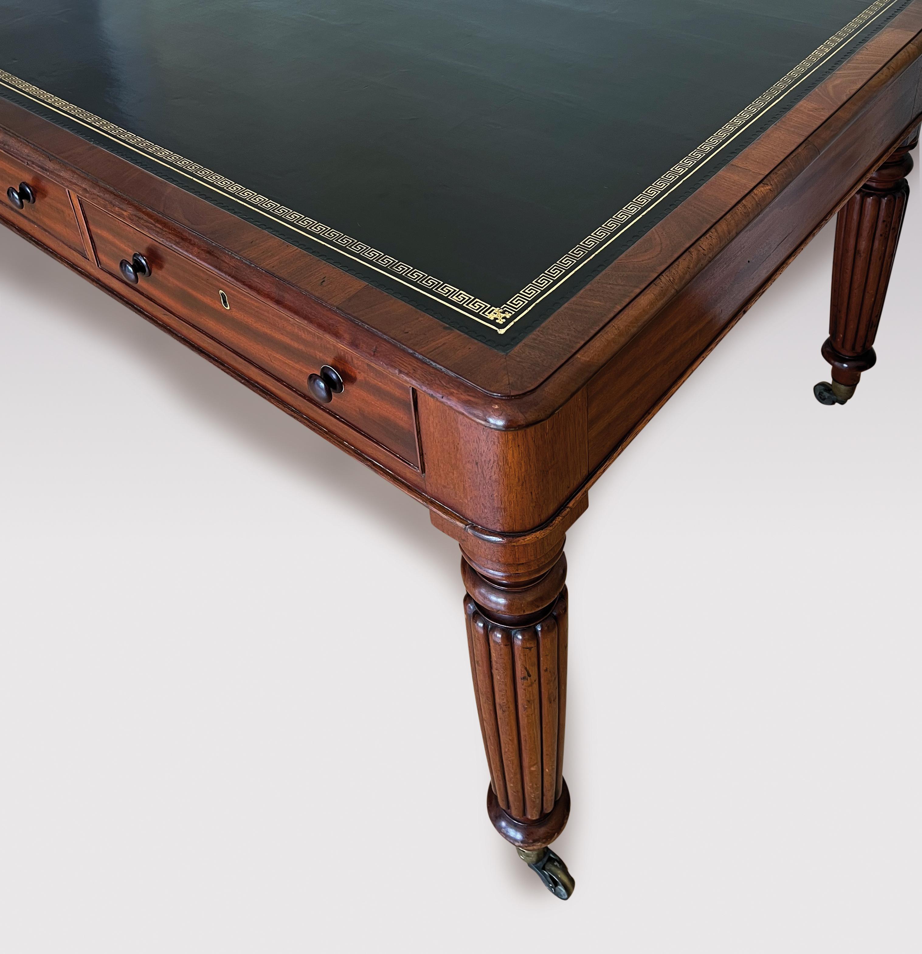 Victorian Large Mid 19th Century Mahogany Writing Table For Sale