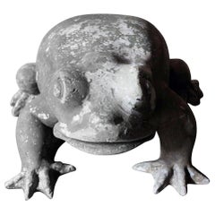 Vintage Large Mid-20th Century Lead Garden Model of a Frog