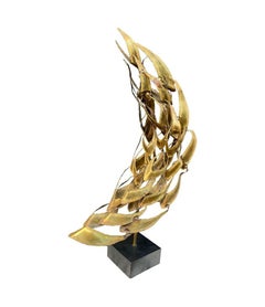 Large Midcentury Brass, Abstract Sculpture in the Style of Curtis Jere