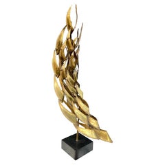 Large Midcentury Brass, Abstract Sculpture in the Style of Curtis Jere Large Midcentury Brass, Abstract Sculpture in the Style of Curtis Jere