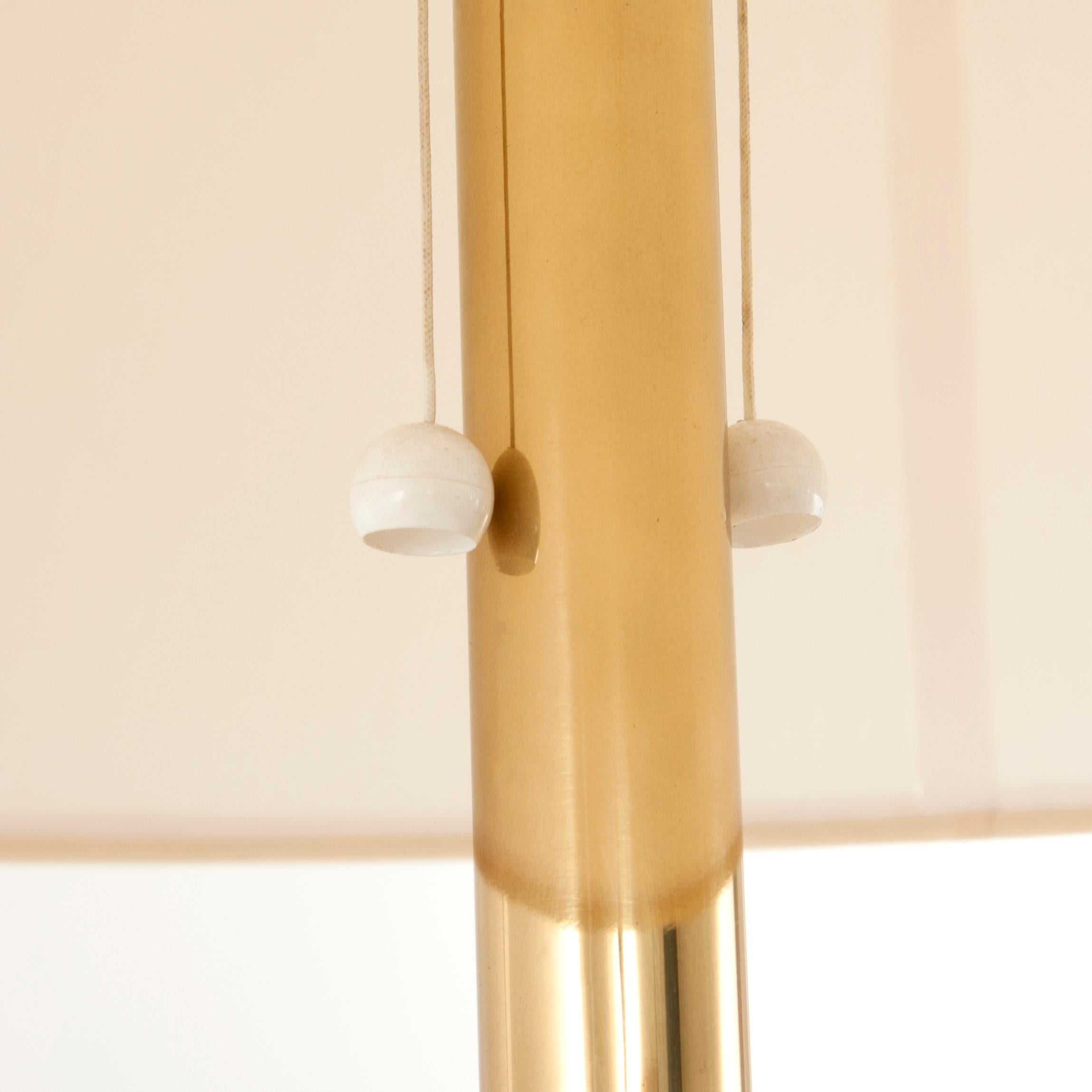 Austrian Large Midcentury Kalmar Helios Brass Tripod Floor Lamp, Austria, 1950s