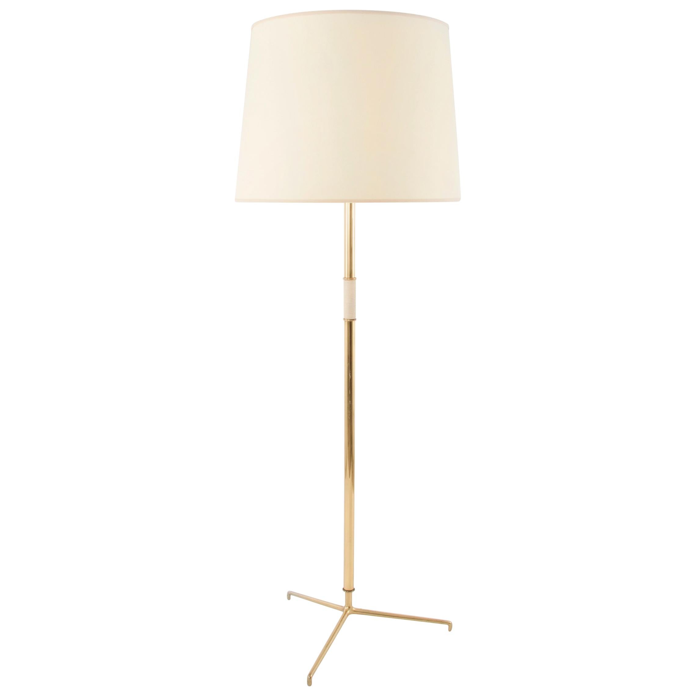 Large Midcentury Kalmar Helios Brass Tripod Floor Lamp, Austria, 1950s