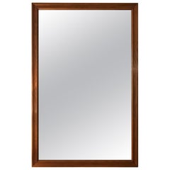 Large Midcentury Rectangular Oak Mirror, by Glas 
Tra