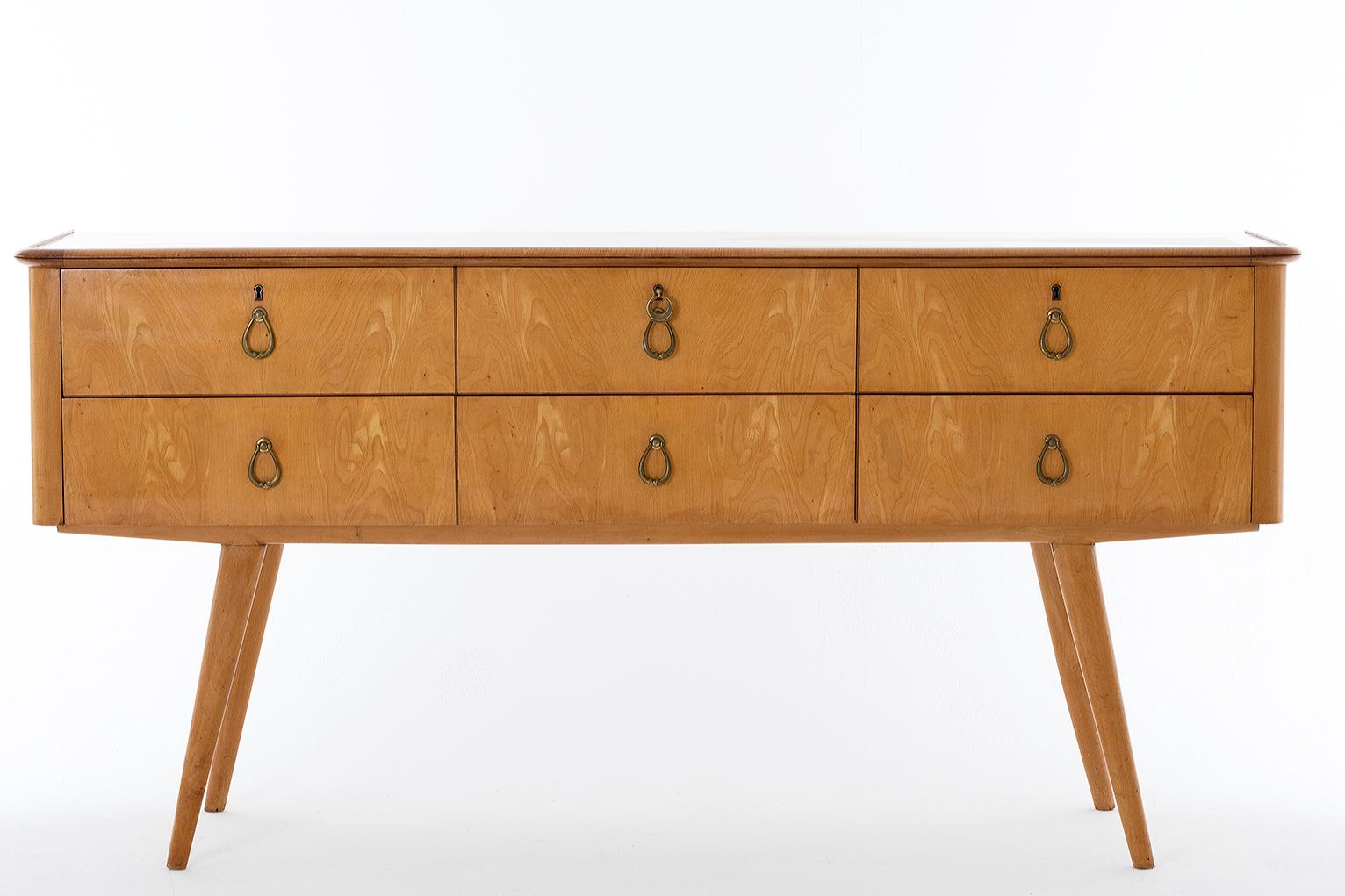 Mid-Century Modern Large Midcentury Sycamore Chest of Drawers
