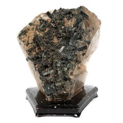 Large Mineral Specimen of Black Tourmaline and Quartz