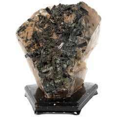 Large Mineral Specimen of Black Tourmaline and Quartz