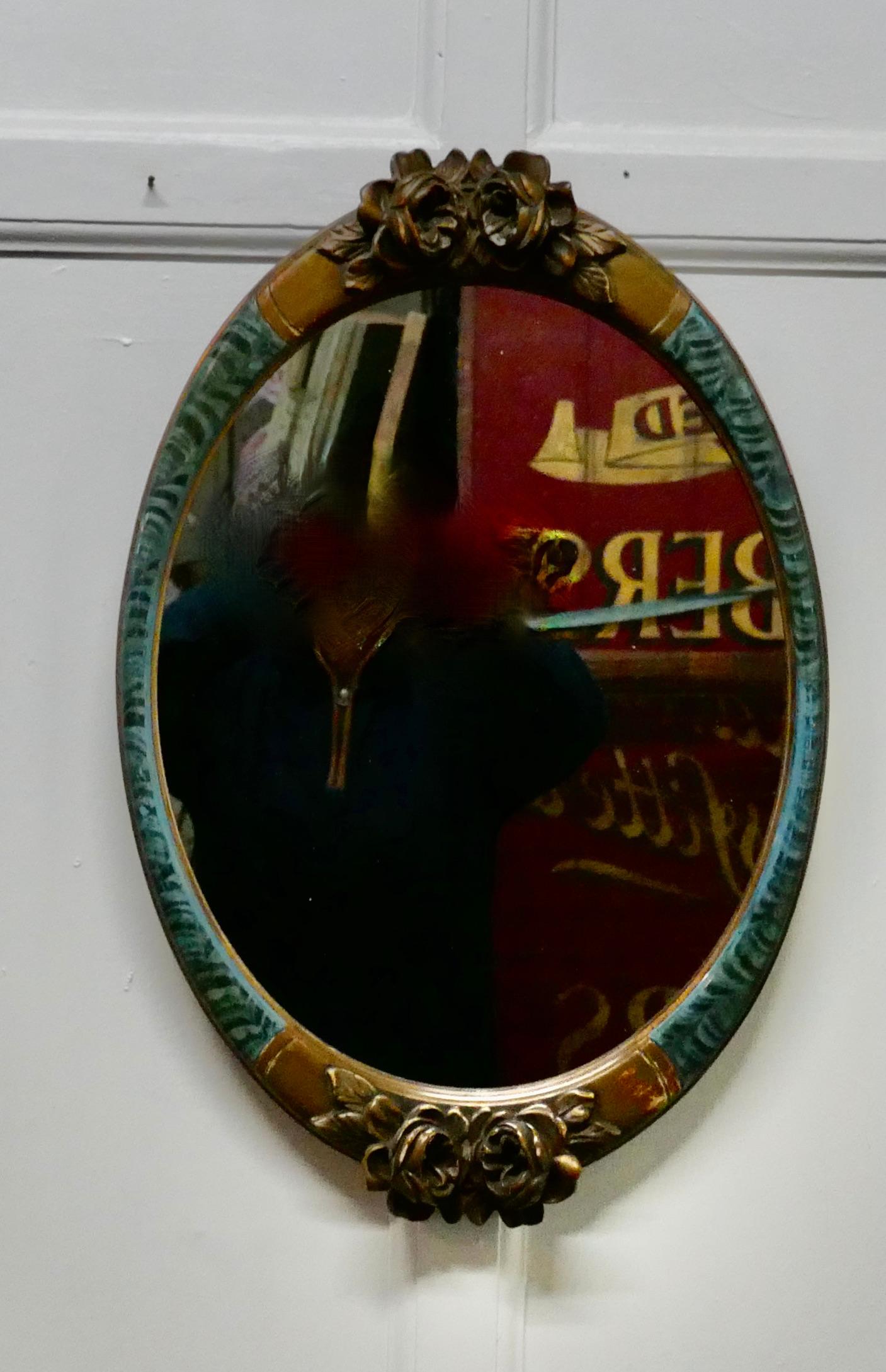 Large Mirror in Oval Ormolu Frame 1