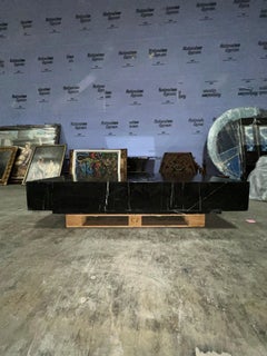 A large Modern Italian Marquina Unito rectangular coffee table.