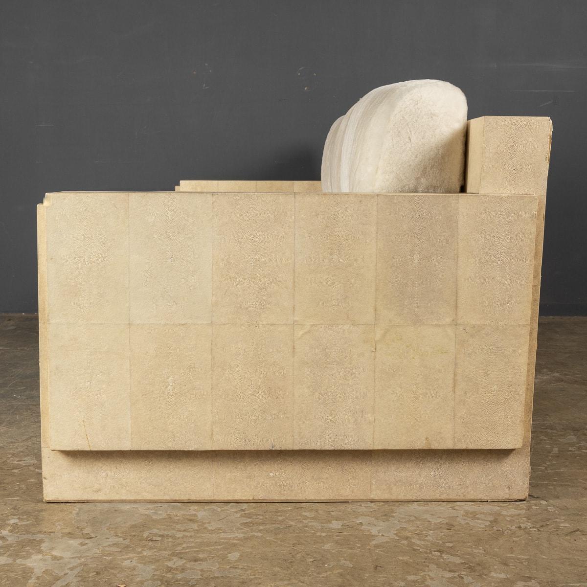 French Large Modern Shagreen Panelled Sofa by R&Y Augoust