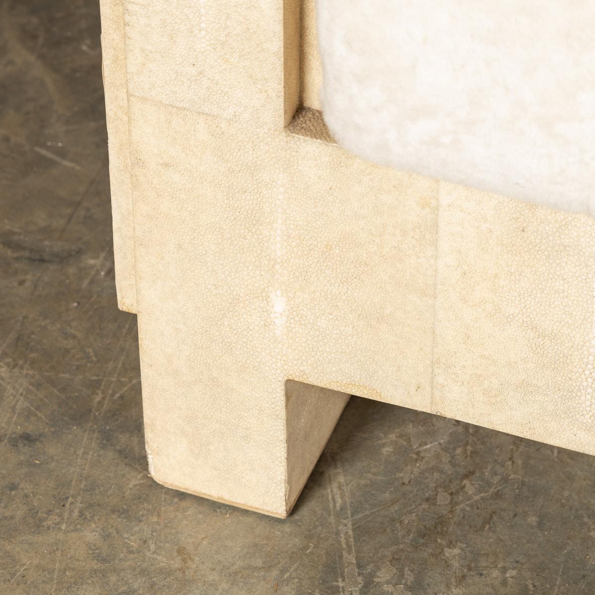 Wood Large Modern Shagreen Panelled Sofa by R&Y Augoust