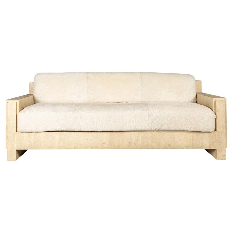 Large Modern Shagreen Panelled Sofa by R&Y Augoust