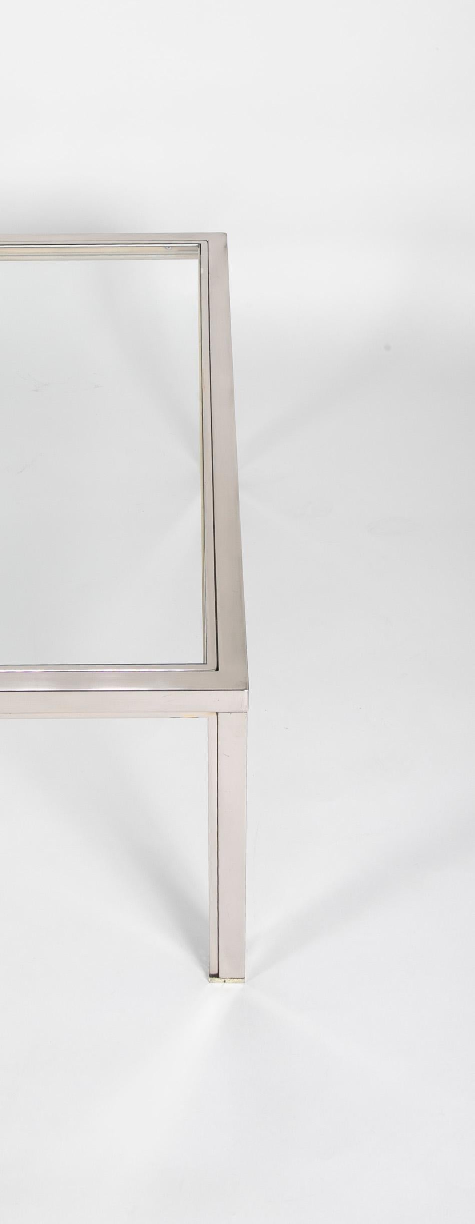 Grande table basse moderne en acier et verre à la manière de Romeo Rega Bon état - En vente à Stamford, CT