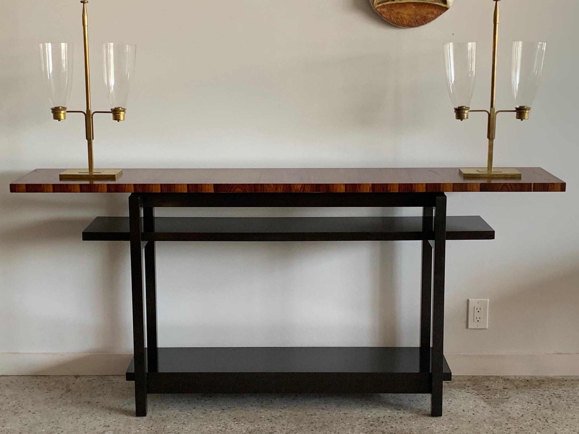 Large Modernist Console Table with Floating Top In Good Condition In St.Petersburg, FL