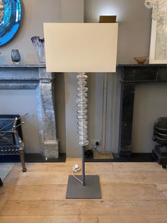 Large Murano Glass and Steel Floor Lamp by Jean-Marie Massaud