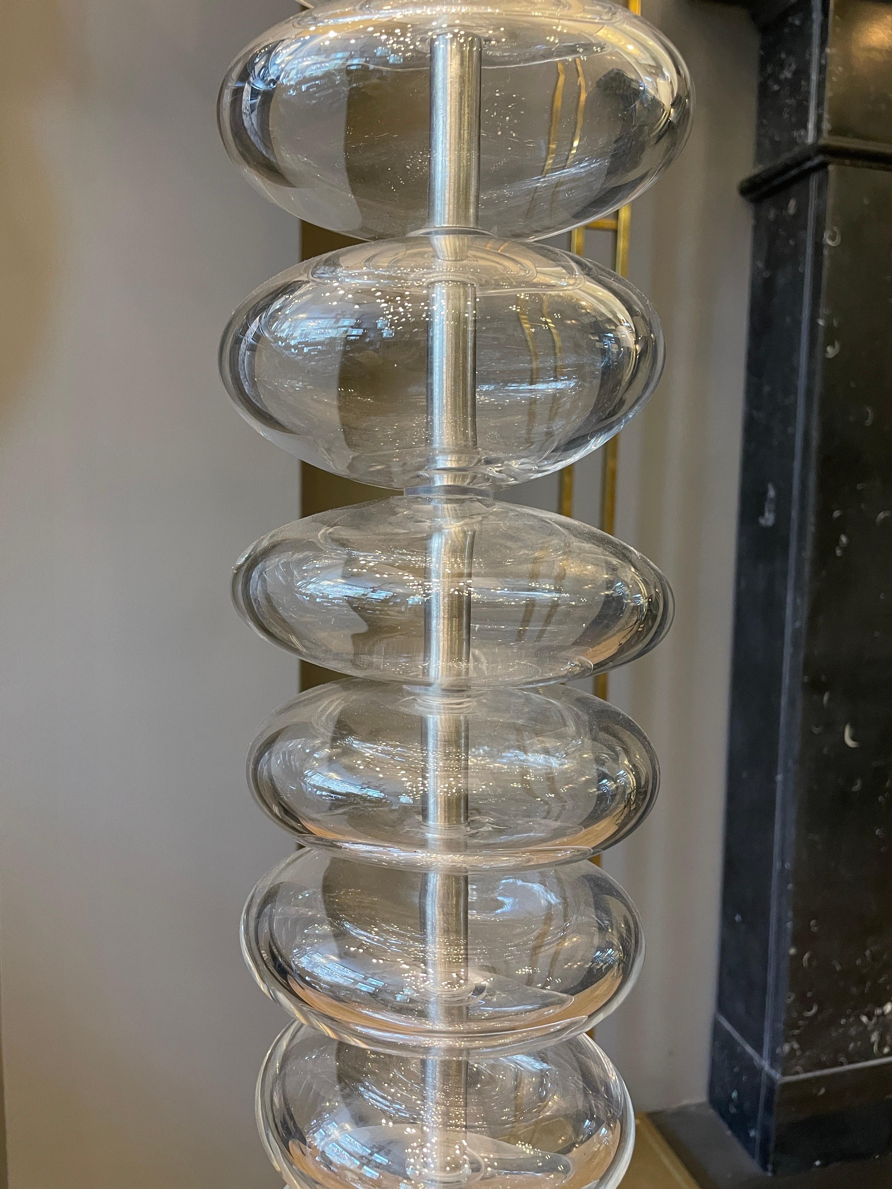 Große Stehlampe aus Muranoglas und Stahl von Jean-Marie Massaud im Angebot 1