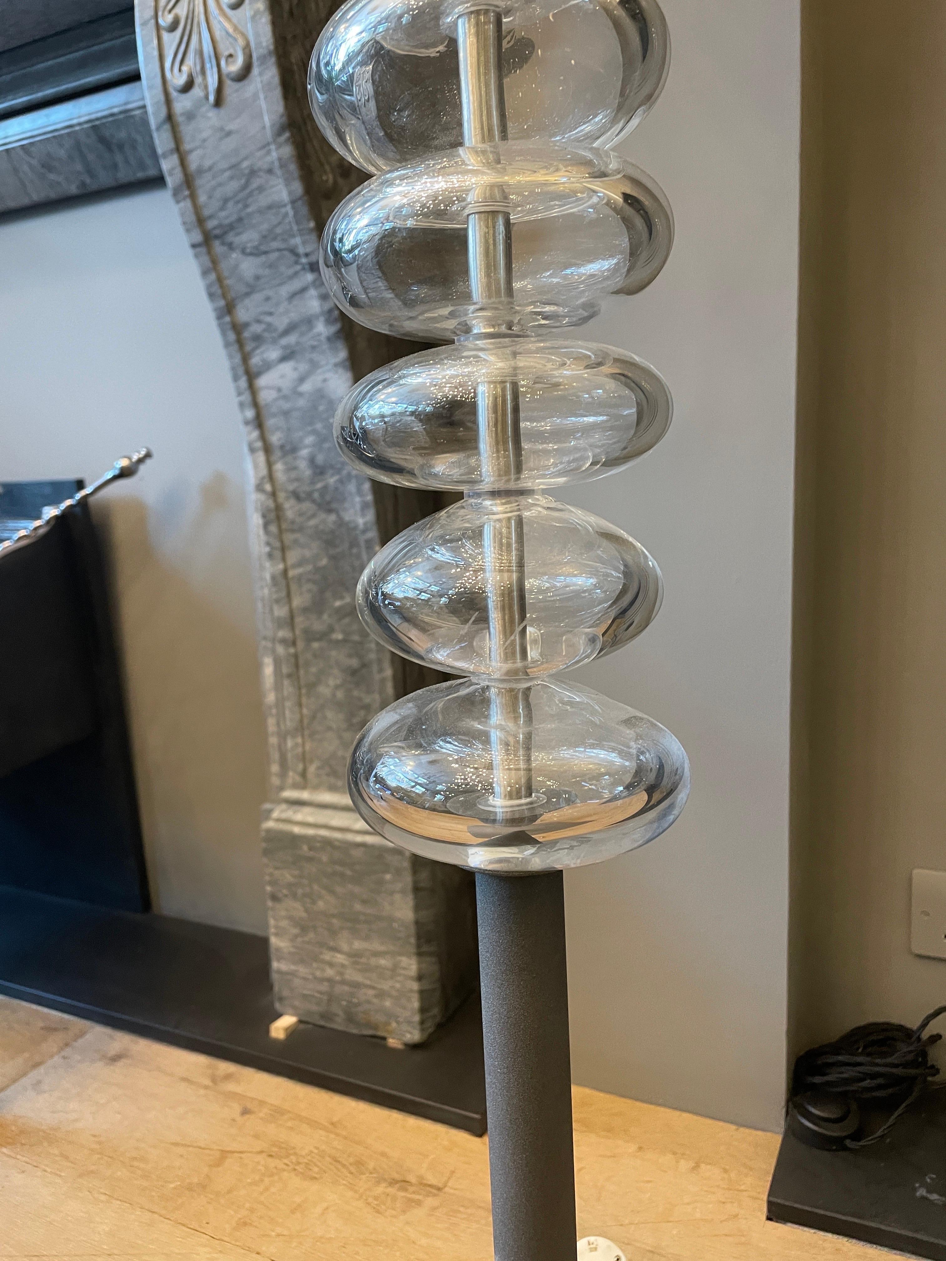 Large Murano Glass and Steel Floor Lamp by Jean-Marie Massaud For Sale 2