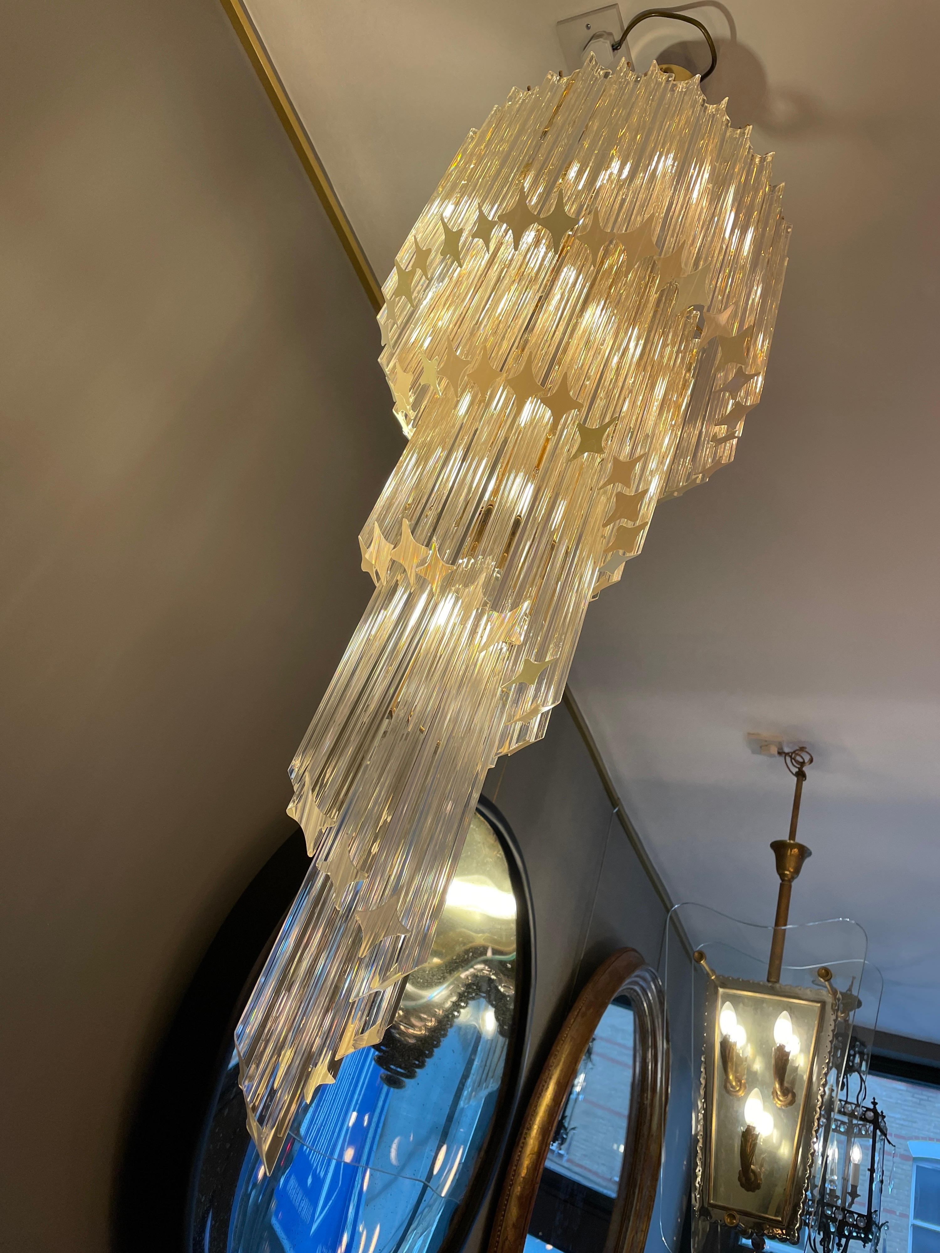 Large Murano Spiral Chandelier 3