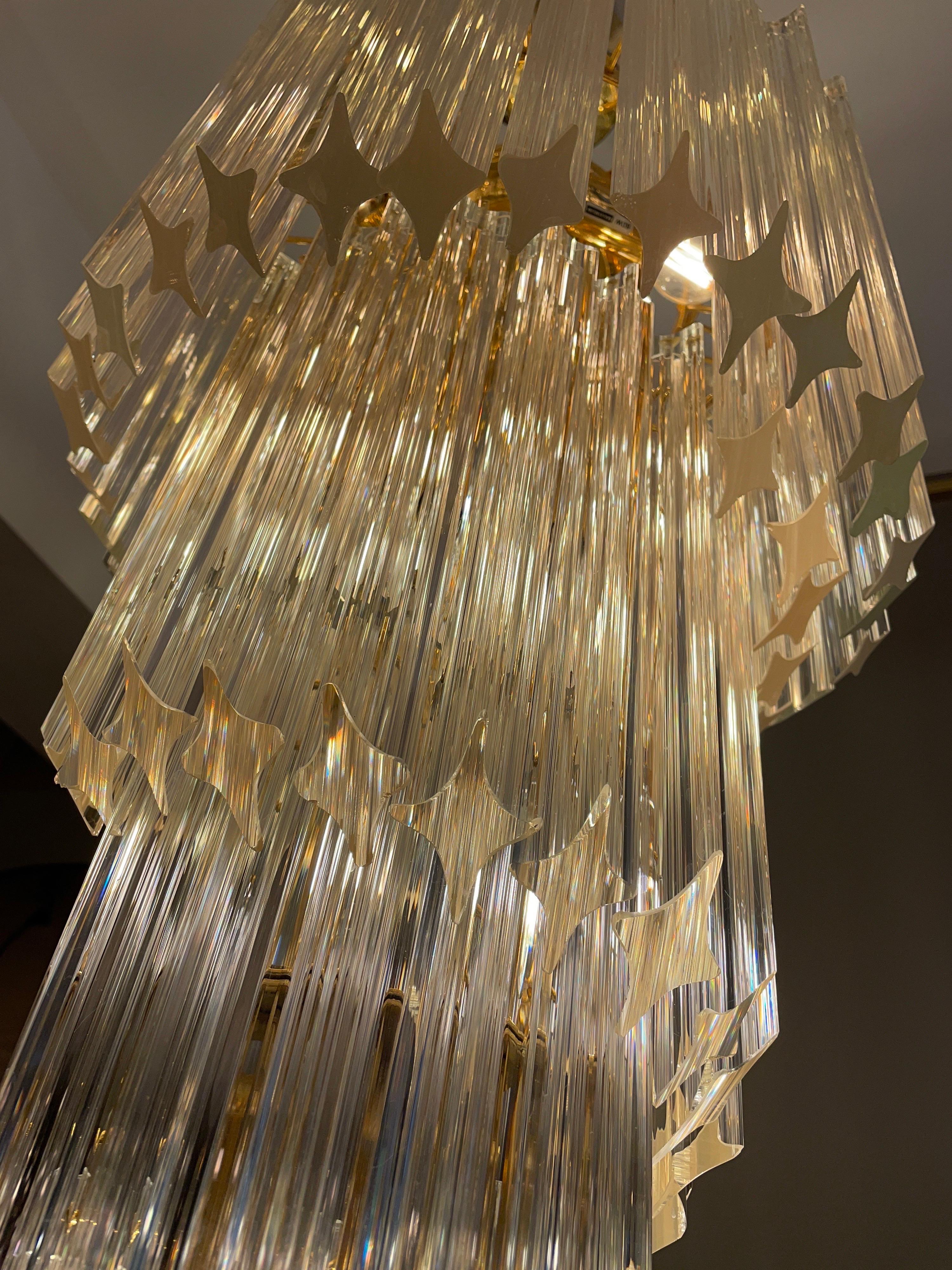 Large Murano Spiral Chandelier 1