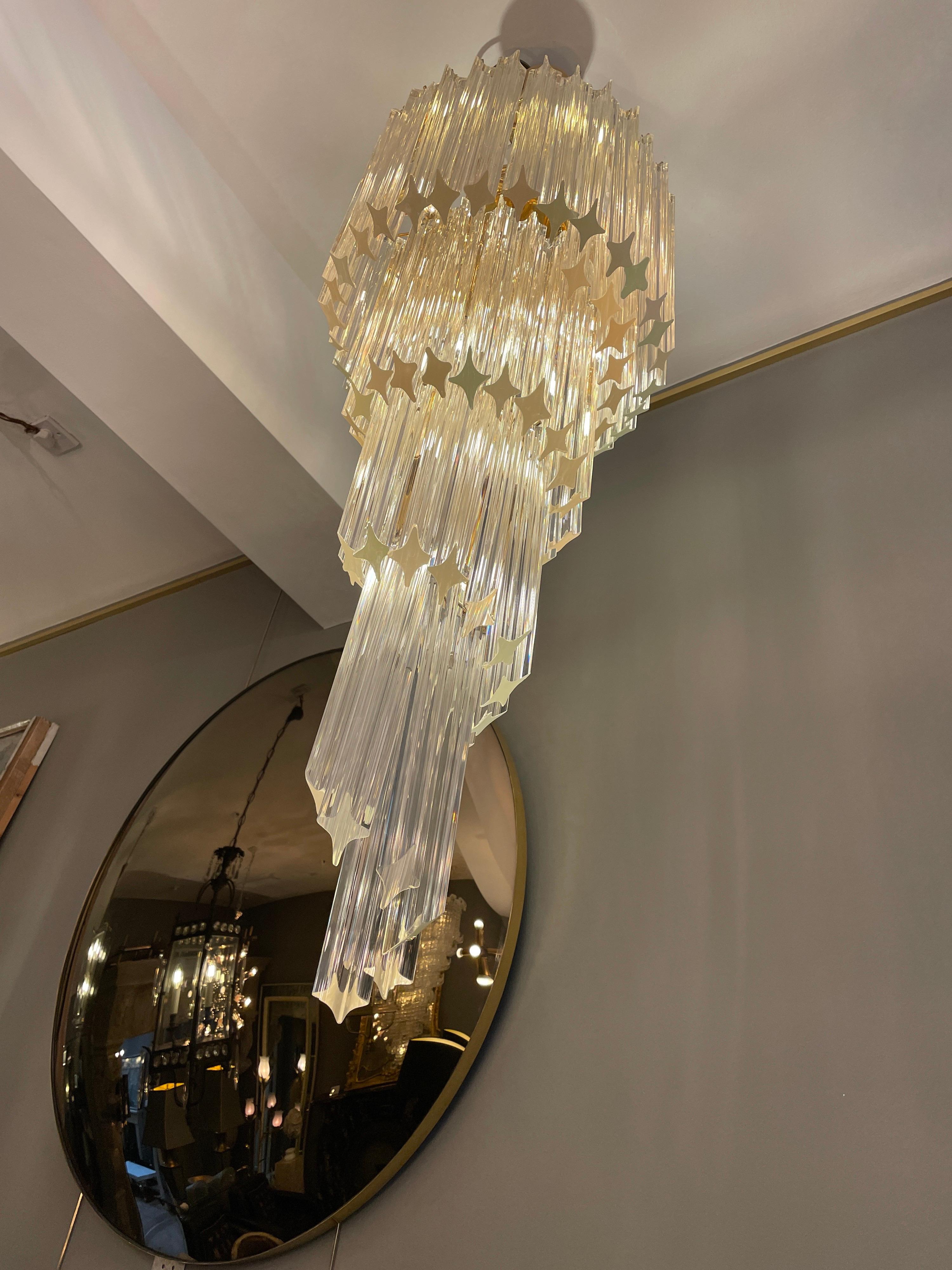 Large Murano Spiral Chandelier 2