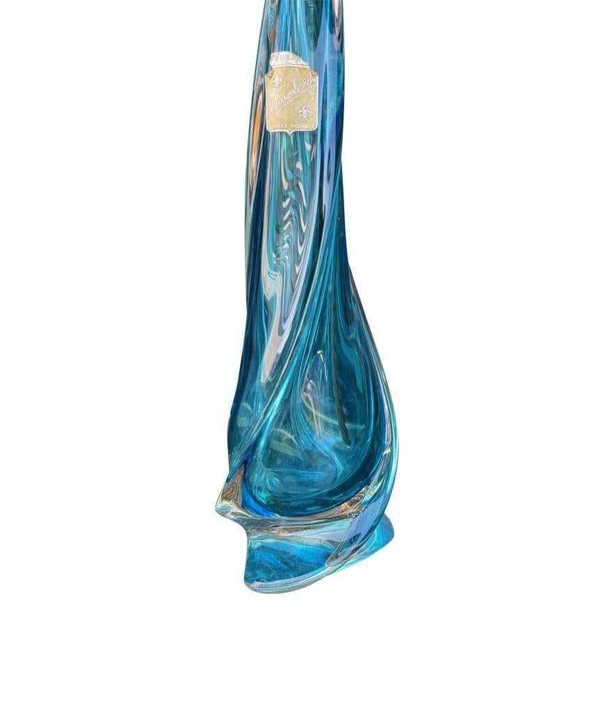 Una gran lámpara de cristal turquesa Murno de Chambord Et Toso Cristal de Murano en venta