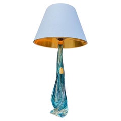 A large Murno turquoise glass lamp by Chambord Et Toso
