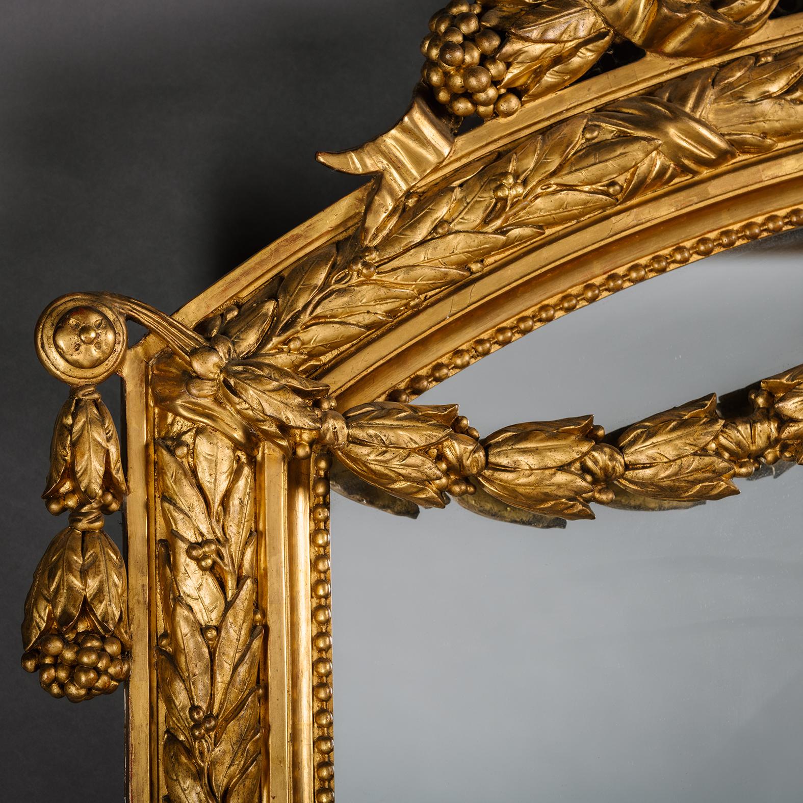 French A Large Napoleon III Carved Giltwood & Gesso Mirror For Sale