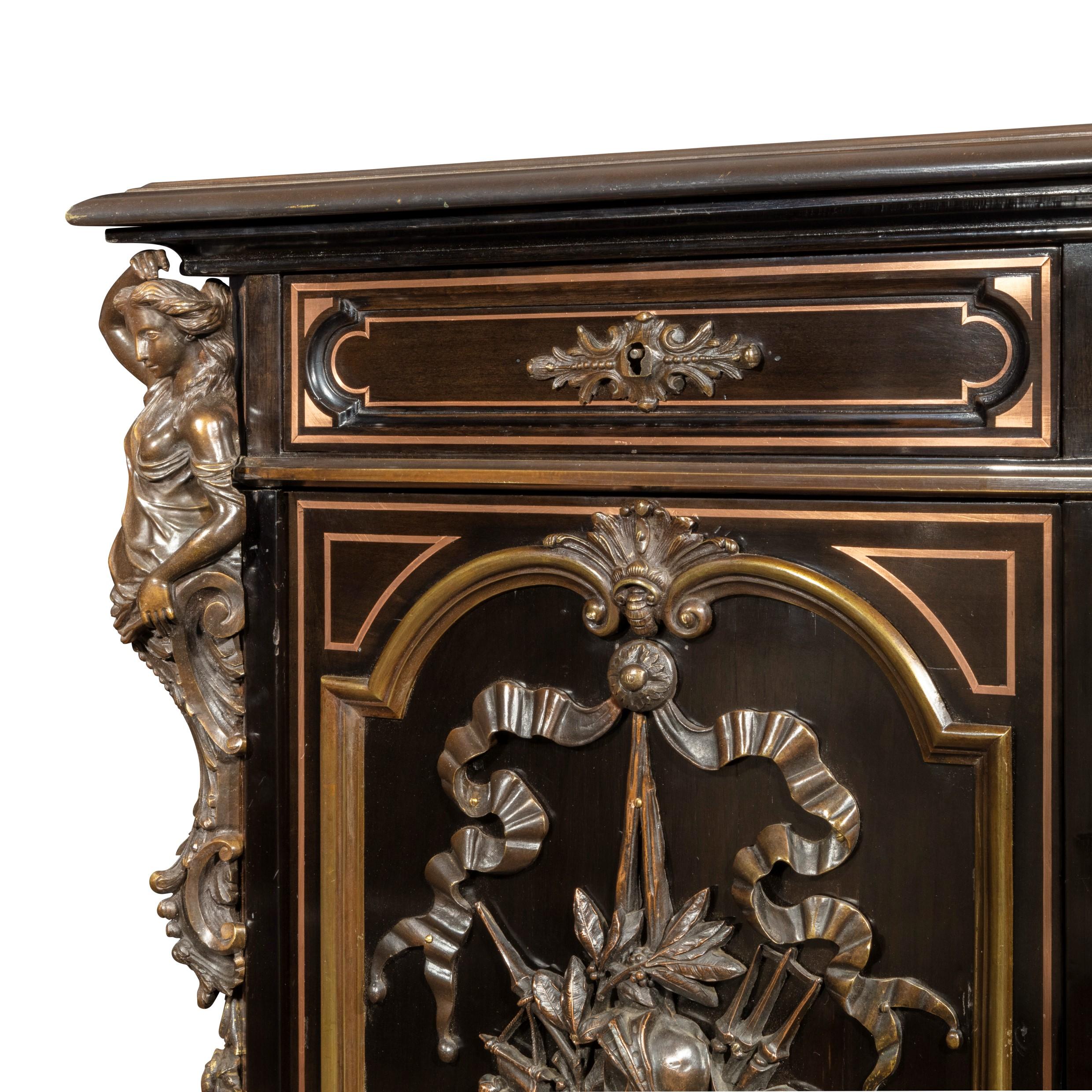 Large Napoleon III Ebonized Partners’ Desk, circa 1860 For Sale 9