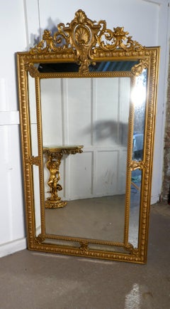 A Large Napoleon III French Cushion Mirror