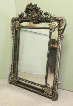 A Large Napoleon III French Cushion Mirror