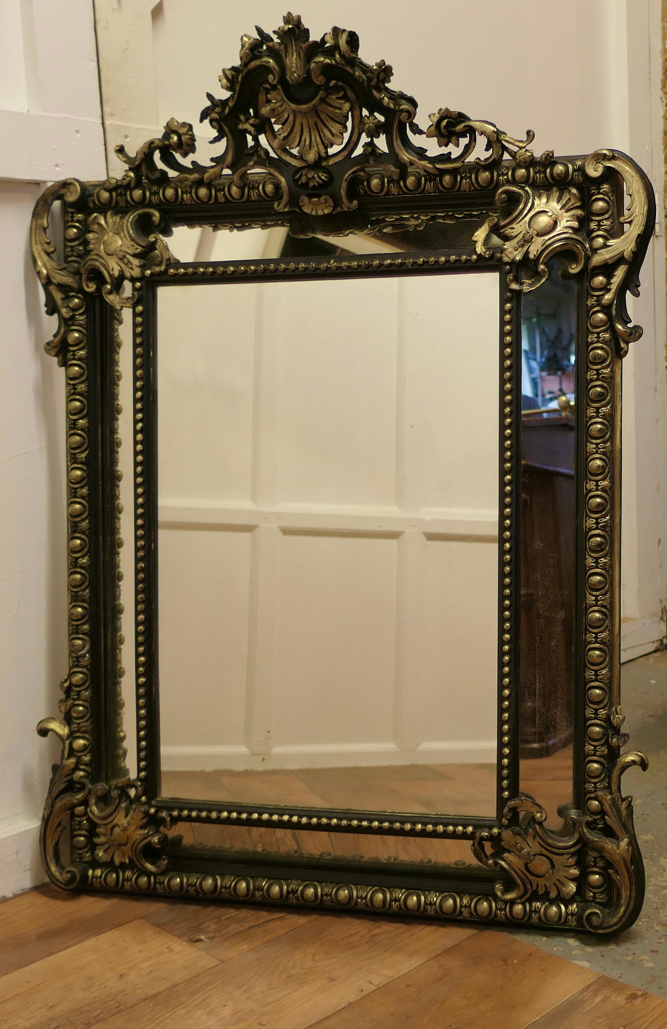 19th Century A Large Napoleon III French Cushion Mirror    For Sale