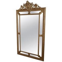 A Large Napoleon III French Cushion Mirror