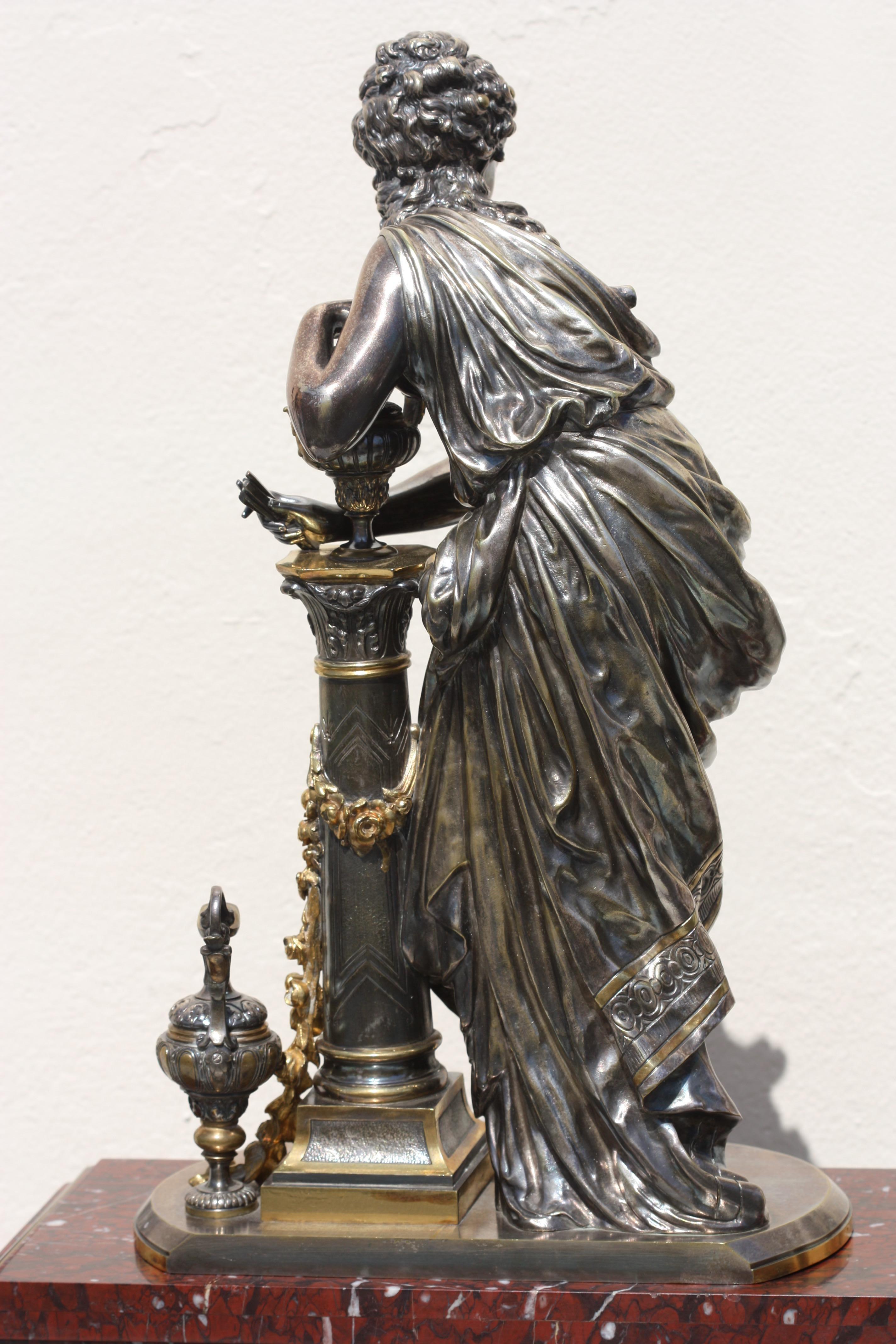 pendule de cheminee marbre et bronze napoleon 3