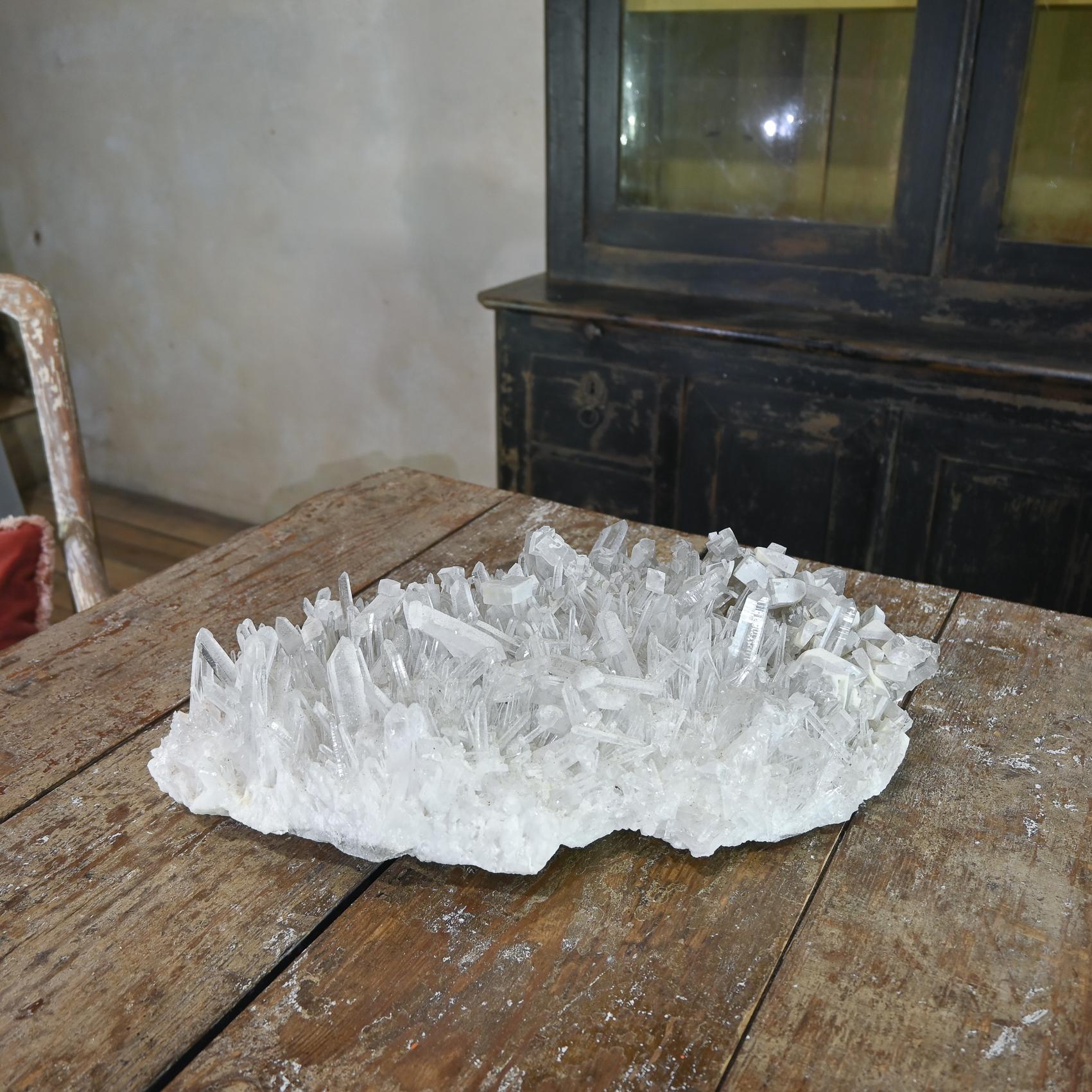 A Large Needle Quartz Crystal Cluster Geological Specimen