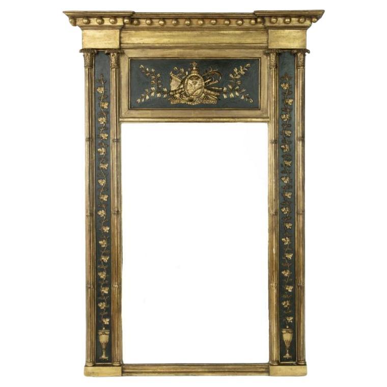 A large Nelson commemorative armorial pier glass For Sale
