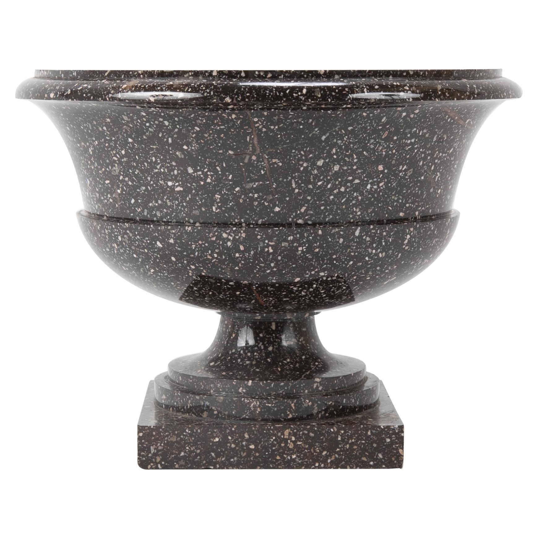 Large Neoclassic Swedish Blyberg Porphyry Bowl For Sale