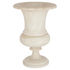 Vintage Large Neoclassical Alabaster Campagna-Shaped Vase