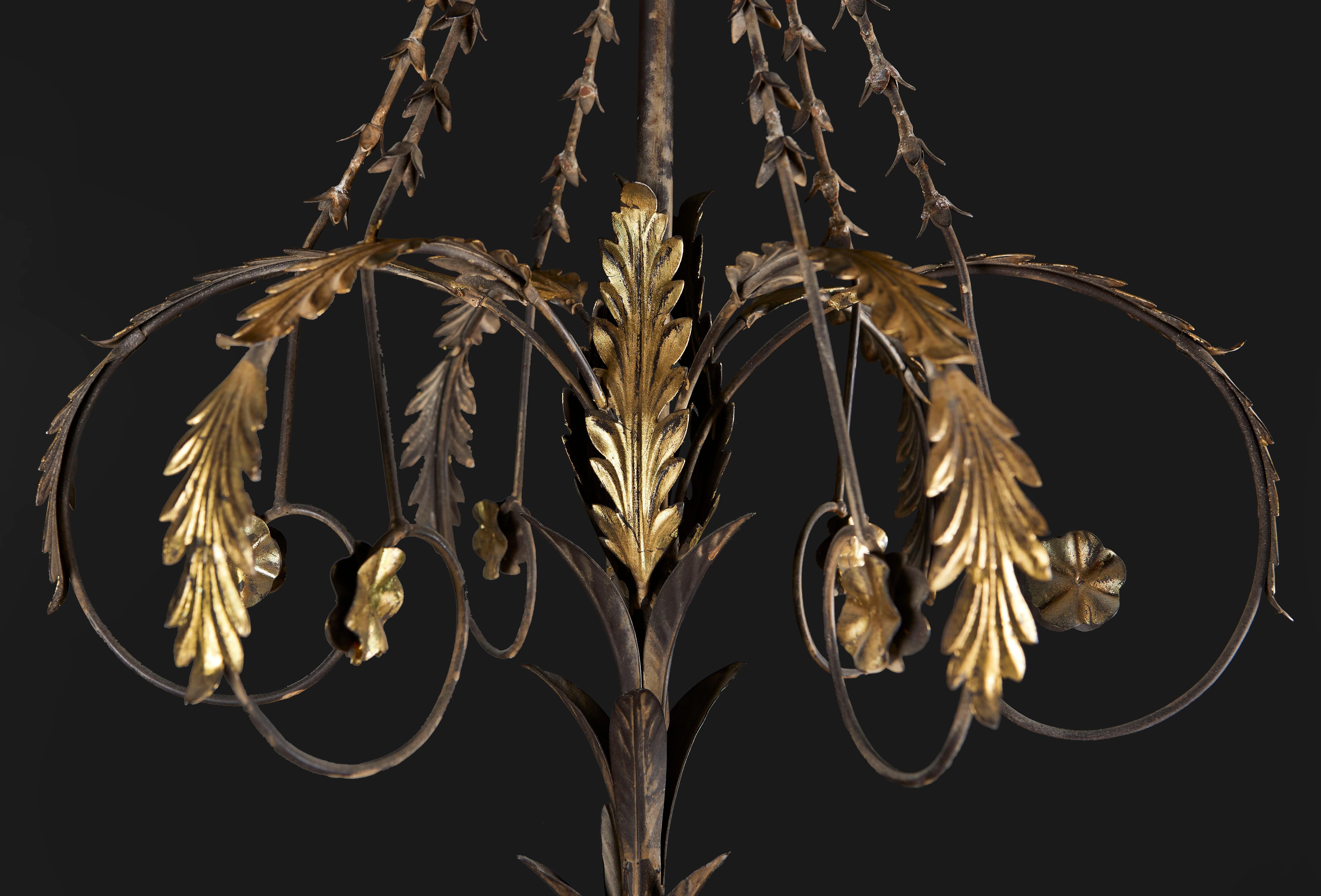 Brass A Large North Italian Tole Chandelier