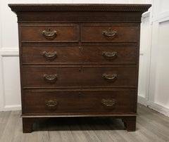 Mid-19th Century Large Oak Chest of Drawers, Early Victorian Style