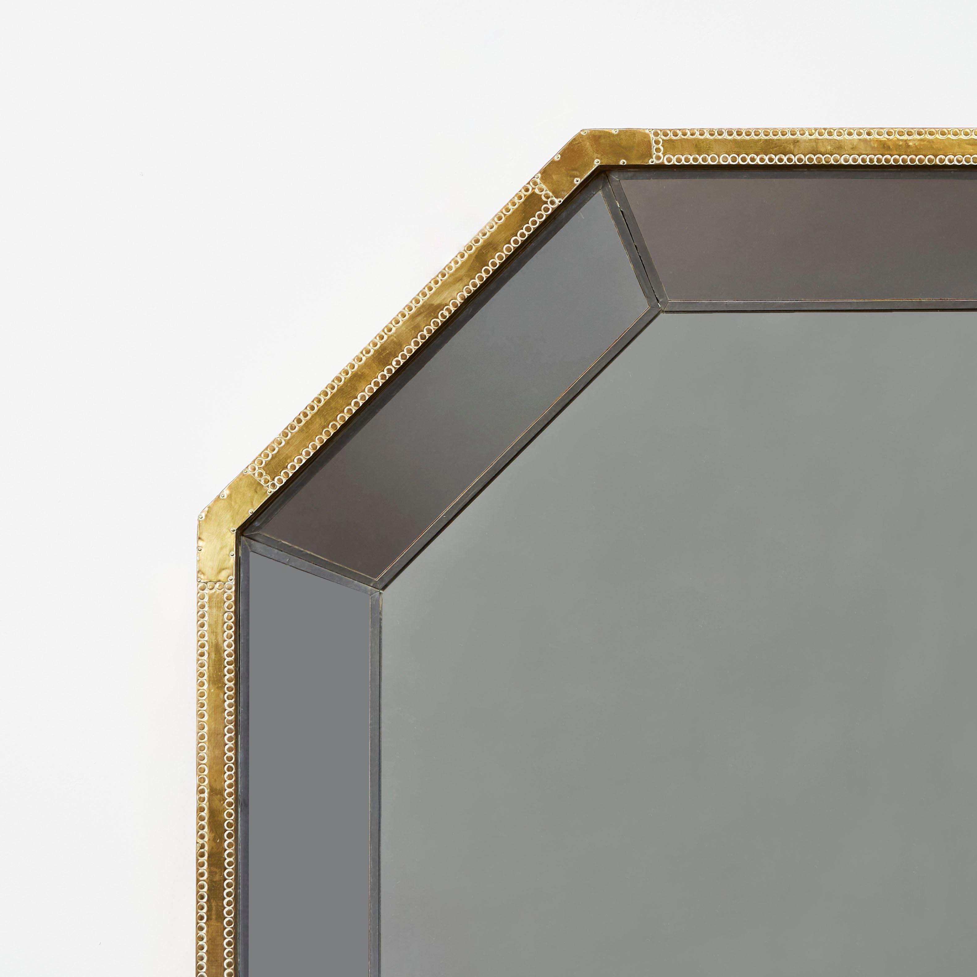 Fait main Grand miroir octogonal sectionnel de Rudolfo Dubarry en vente