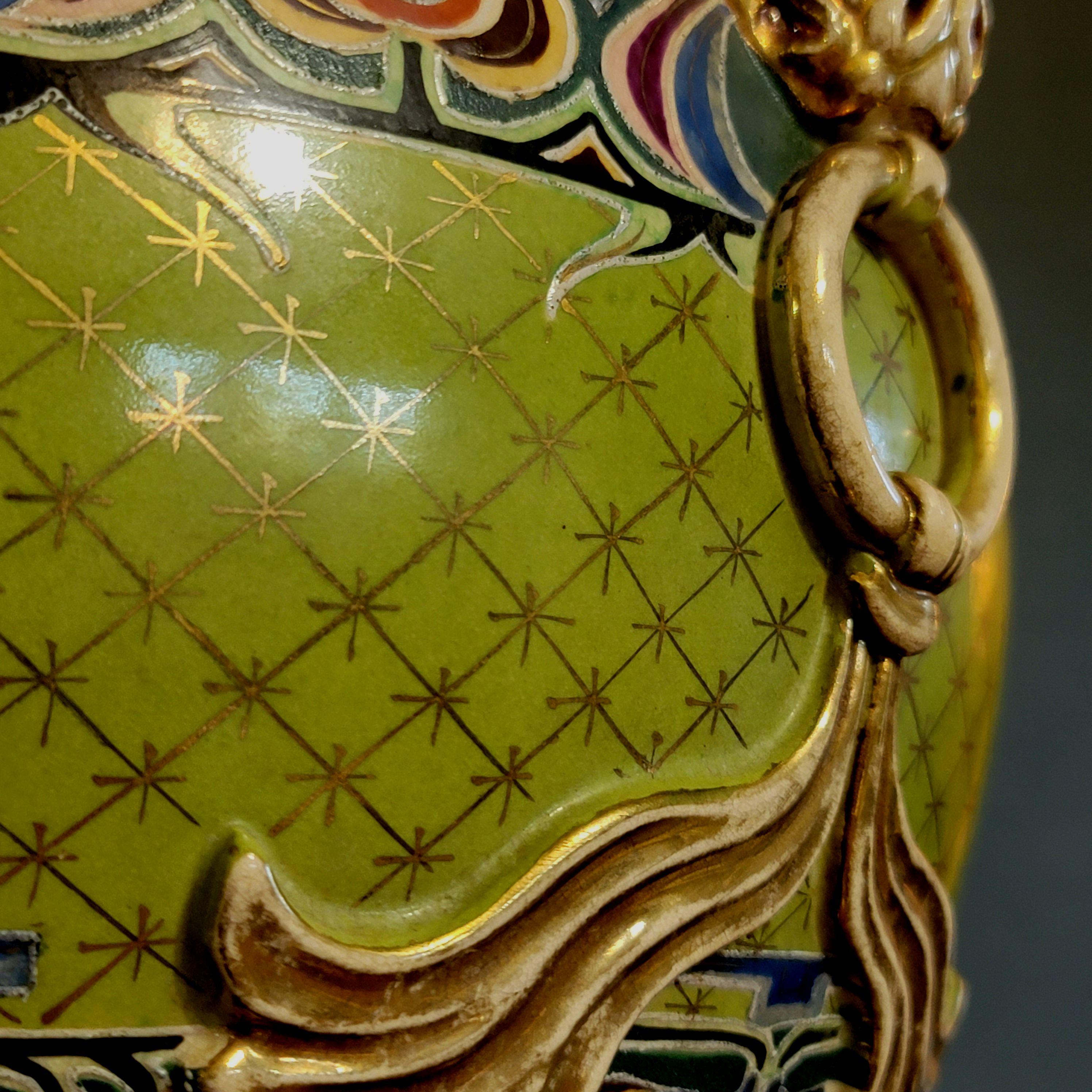 Large of Art Nouveau Japanese Satsuma Style Vase For Sale 7