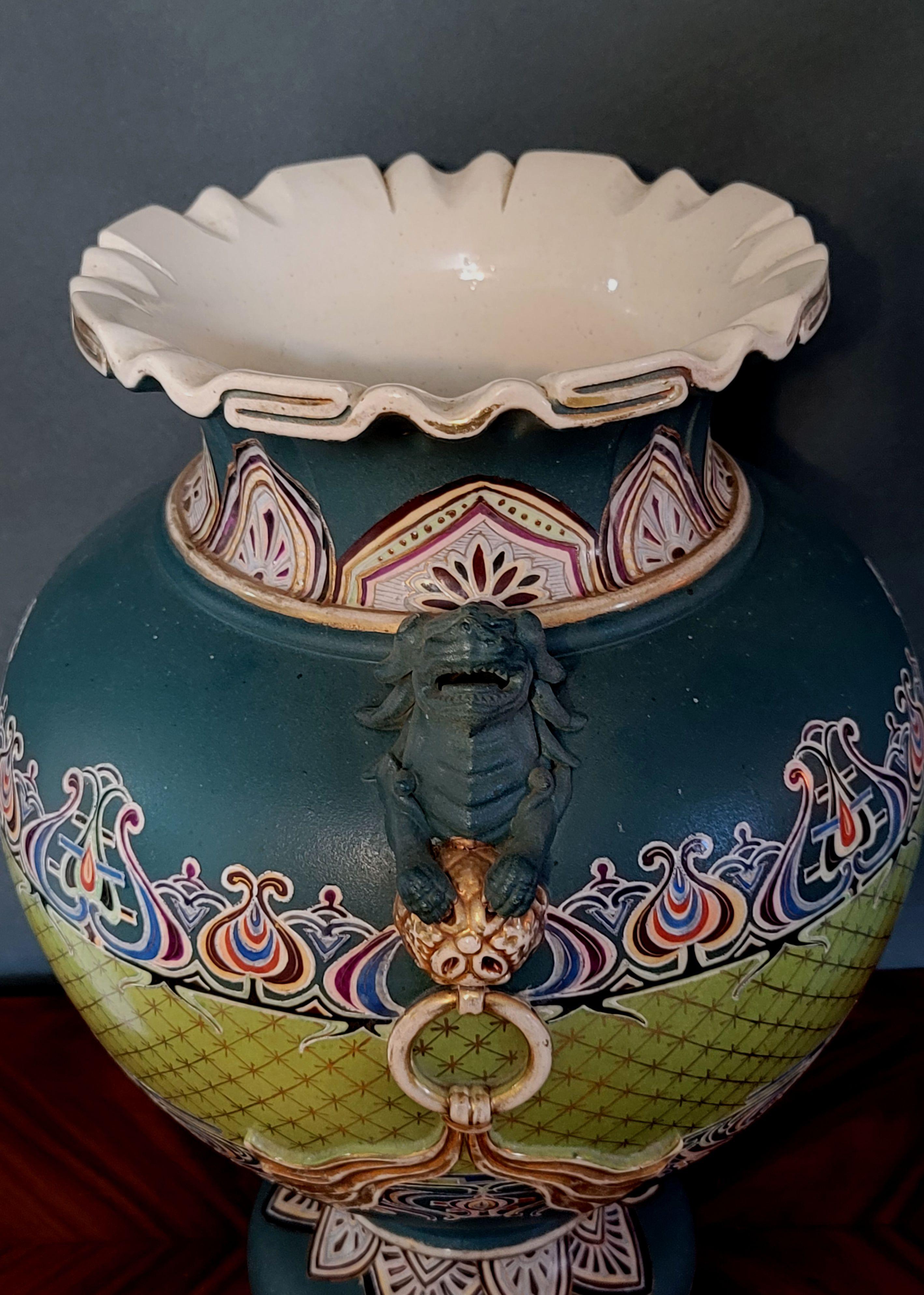 Porcelaine Grand vase japonais Art Nouveau de style Satsuma en vente