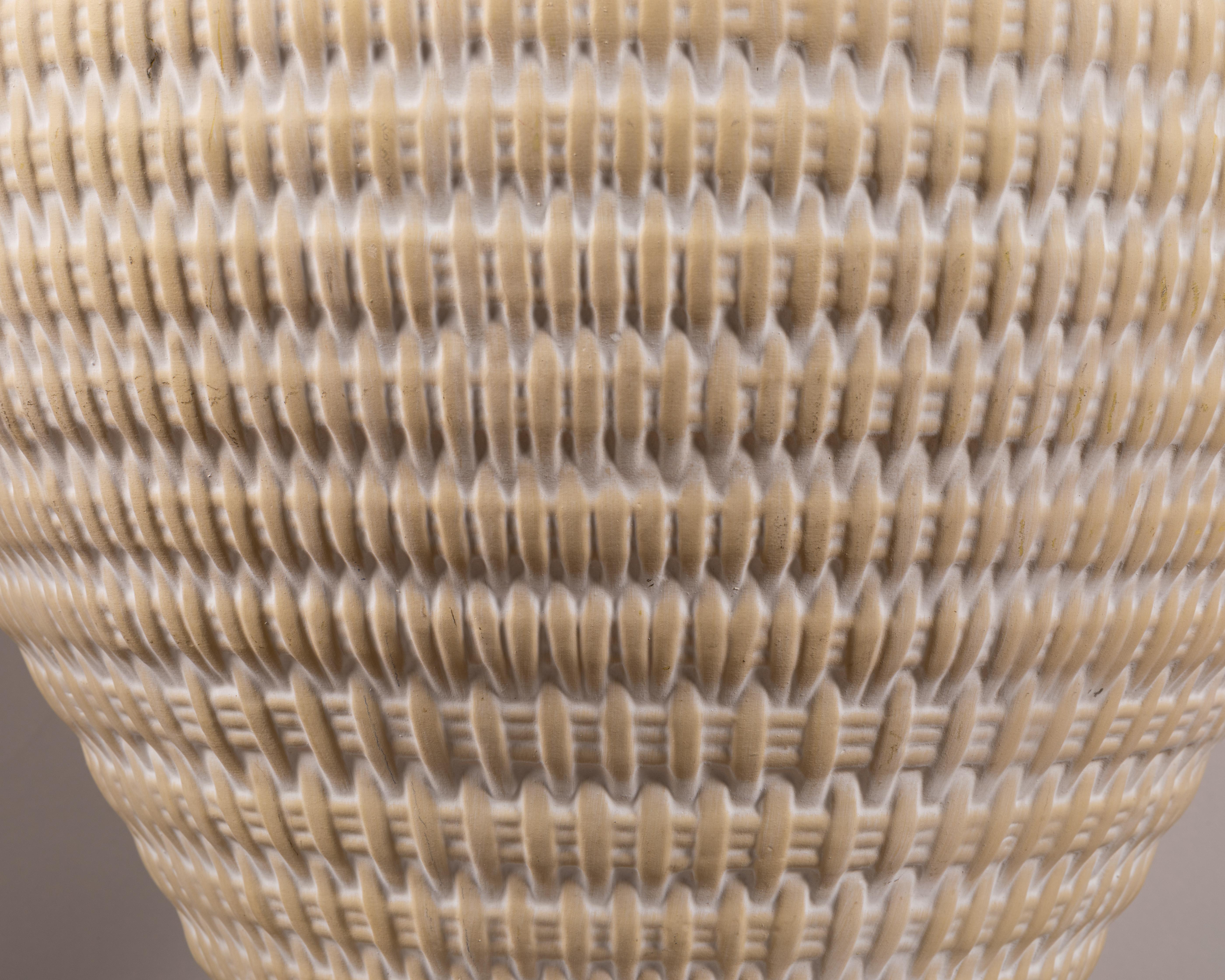 Large Off-White Ceramic Lamp, France, 1970 For Sale 1