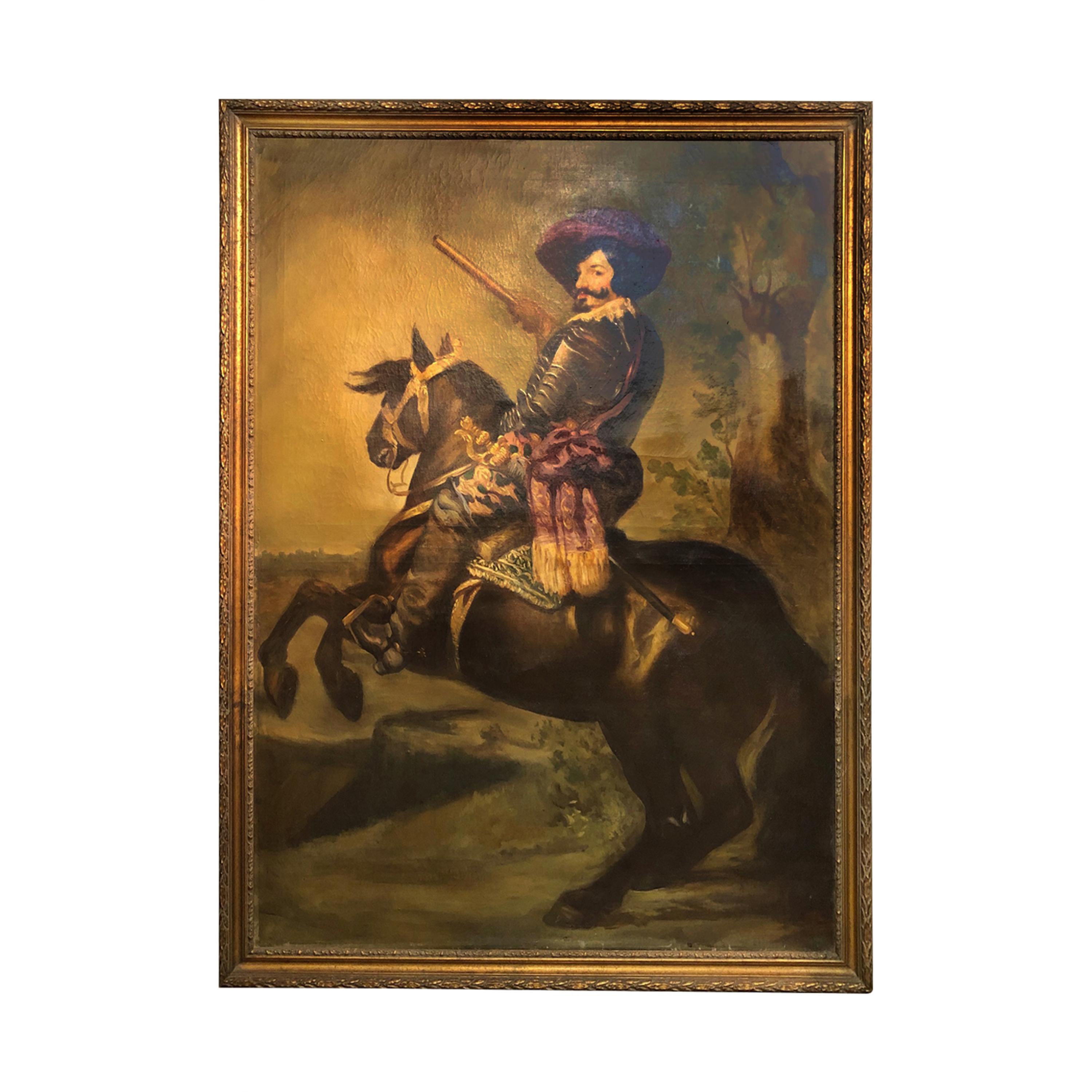 A LARGE OIL ON CANVAS OF 'DON GASPAR DE GUZMAN COUNT-DUKE OF OLIVARES, MID-20TH CENTURY, originally painted by Diego Valazquez ( 1599-1660), Provenance: Painting has been used in the Three Musketeers film and was purchased from universal studios in