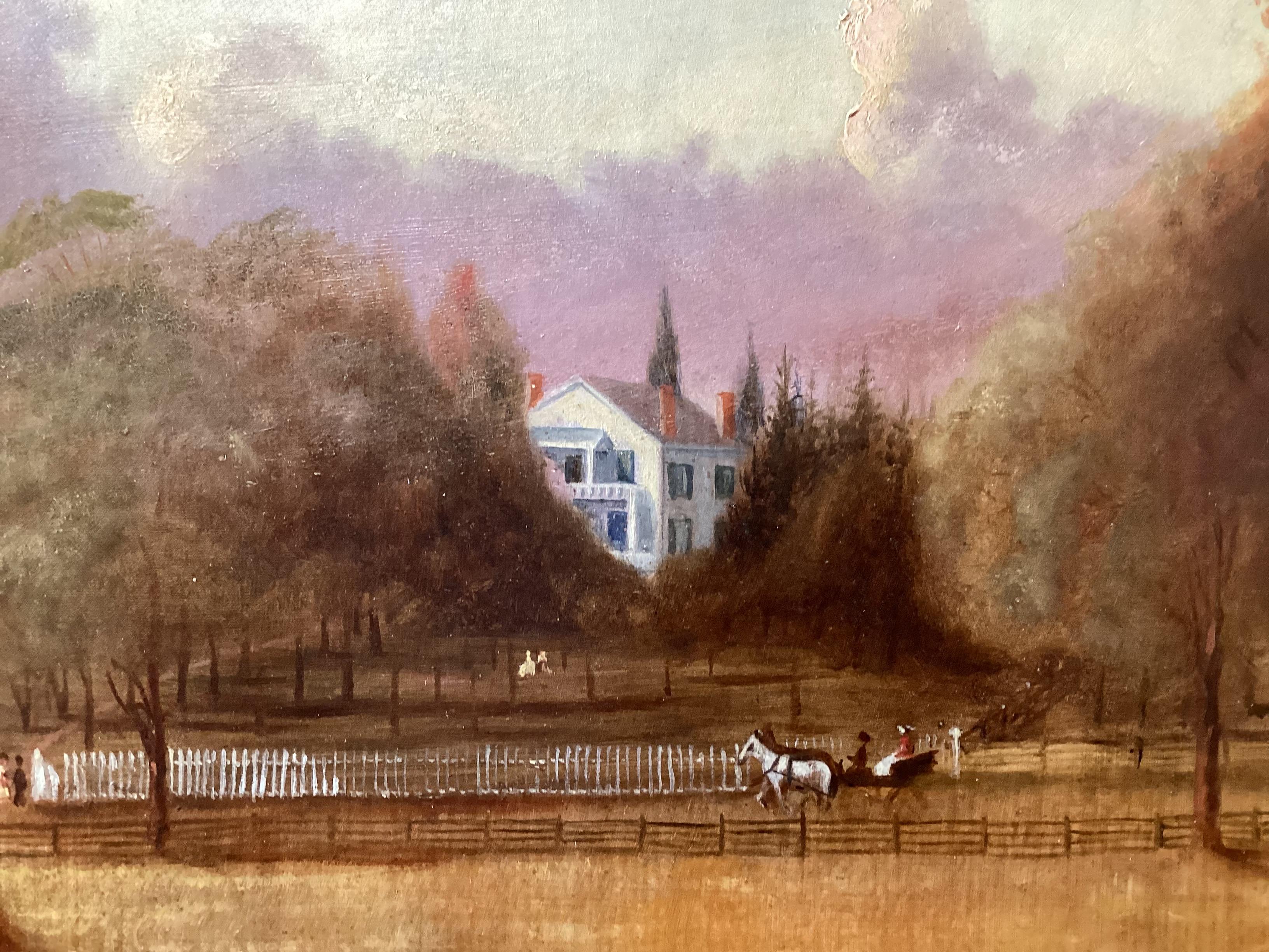 Großes Ölgemälde auf Leinwand, Hudson-Landschaft, Gemälde von Henry Sudam (1803-1883) im Zustand „Gut“ im Angebot in Lambertville, NJ