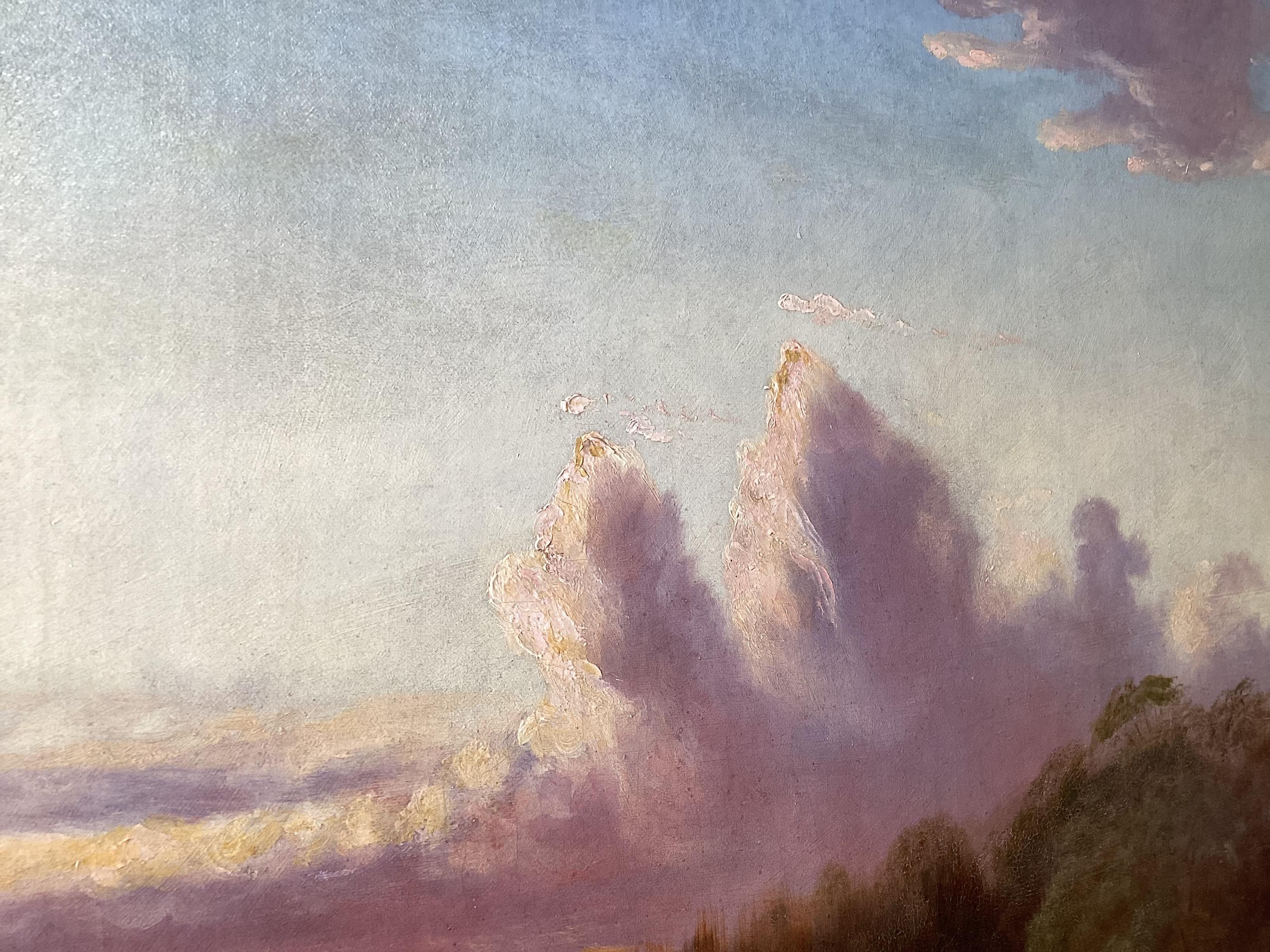 Großes Ölgemälde auf Leinwand, Hudson-Landschaft, Gemälde von Henry Sudam (1803-1883) (Spätes 19. Jahrhundert) im Angebot
