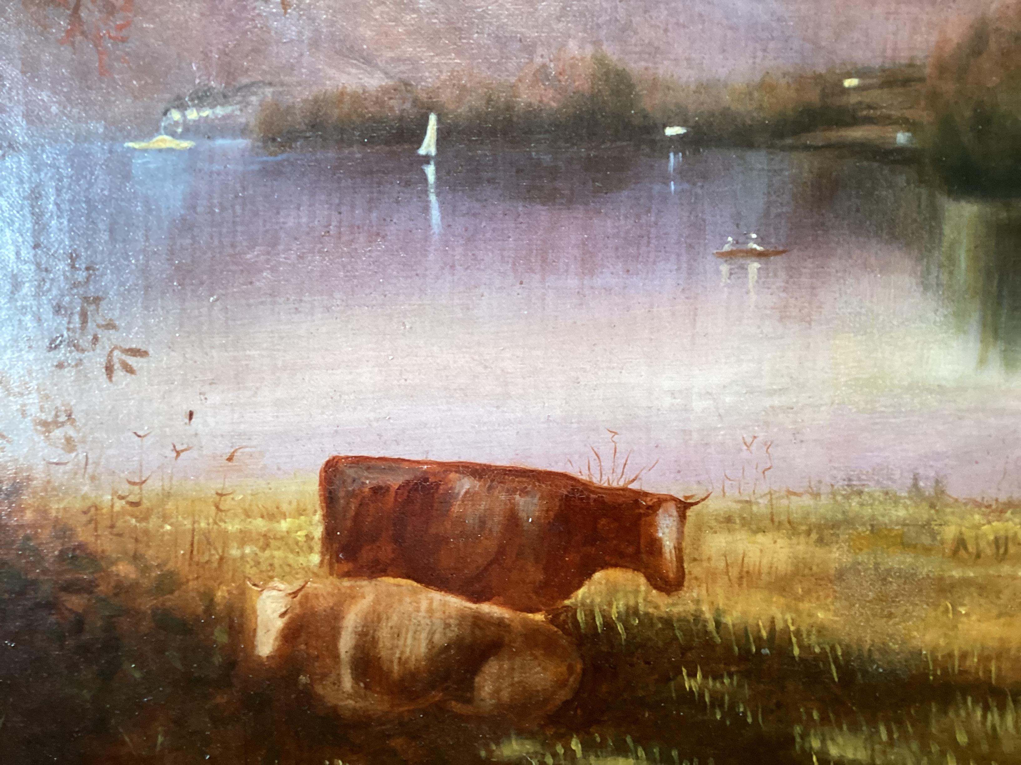 Großes Ölgemälde auf Leinwand, Hudson-Landschaft, Gemälde von Henry Sudam (1803-1883) im Angebot 1